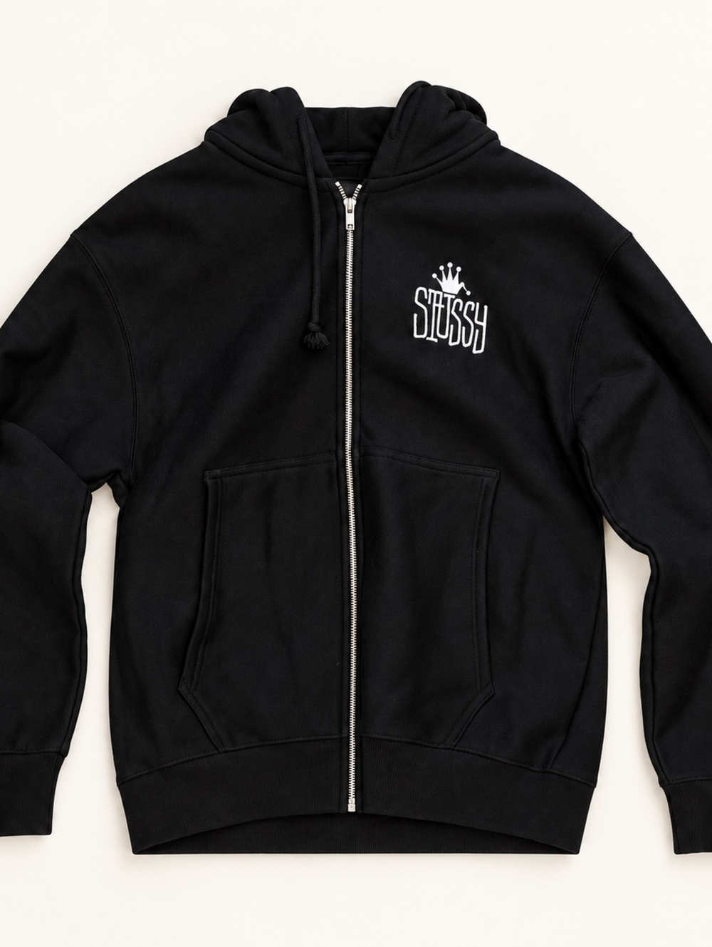 Stussy International Crew black pullover hoodie